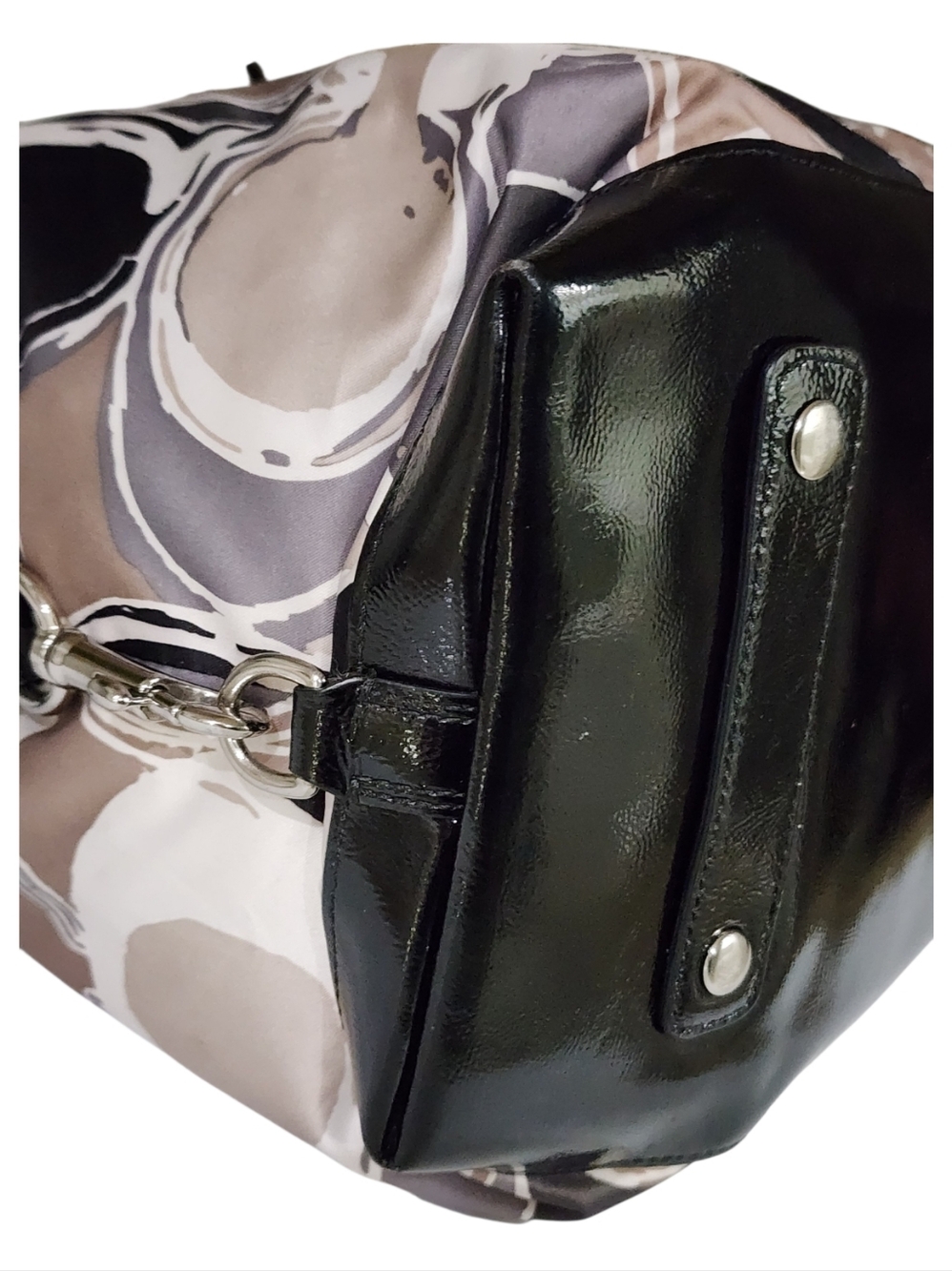 COACH Poppy Pop C Graffiti Appliqué Satchel Handbag - Black & Khaki - Picture 11 of 16